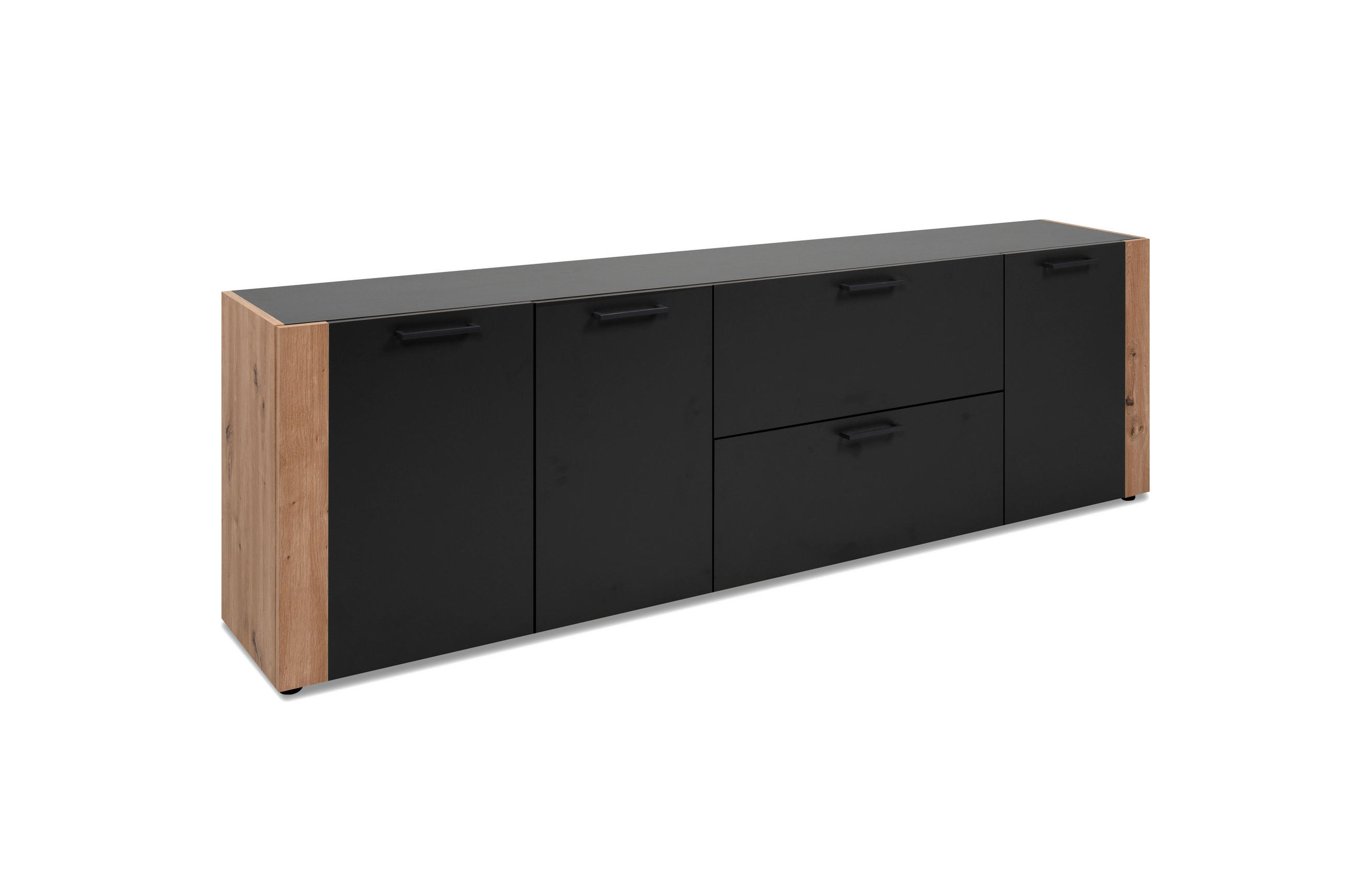 LOWBOARD  in 198/61/34,5 cm  - Anthrazit/Schwarz, Design, Holzwerkstoff/Kunststoff (198/61/34,5cm) - MID.YOU