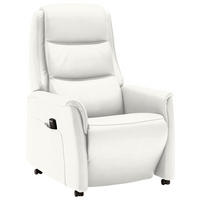 FERNSEHSESSEL Valdera  mit Relaxfunktion, Aufstehhilfe, Rücken echt Echtleder Weiß  - Schwarz/Weiß, KONVENTIONELL, Leder/Kunststoff (70/107/88cm) - Livetastic