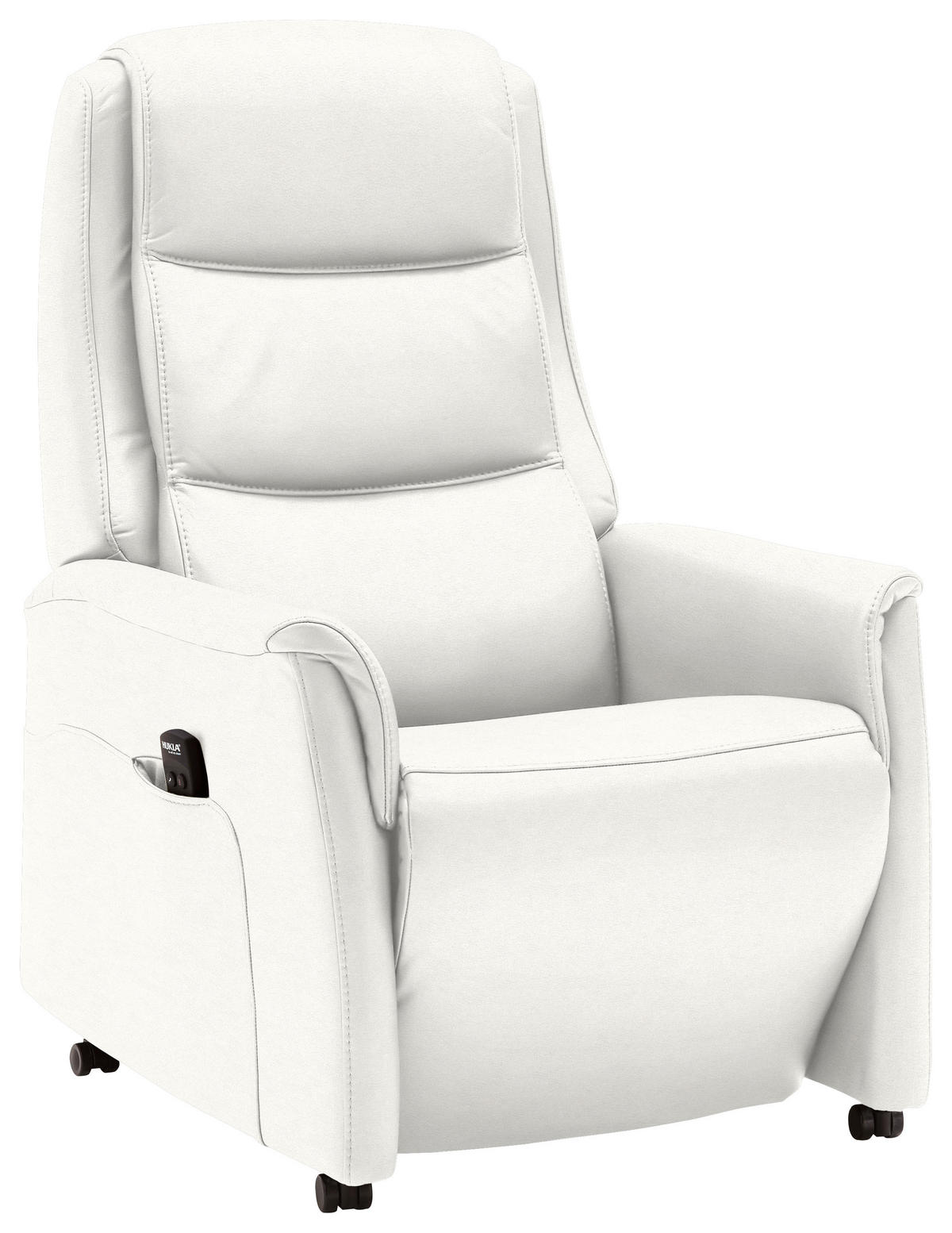 FERNSEHSESSEL Valdera  mit Relaxfunktion, Aufstehhilfe, Rücken echt Echtleder Weiß  - Schwarz/Weiß, KONVENTIONELL, Leder/Kunststoff (70/107/88cm) - Livetastic