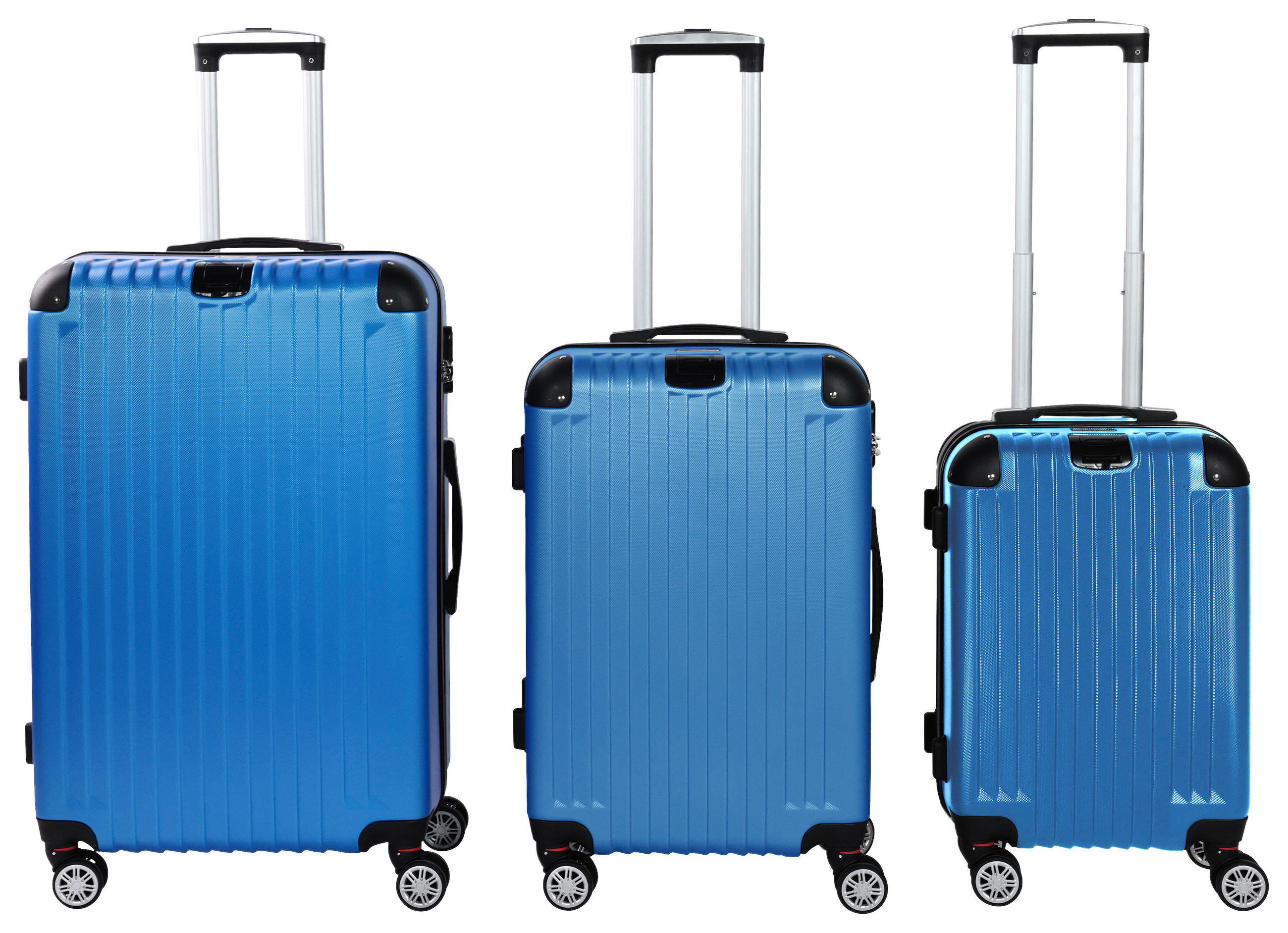 REISEKOFFERSET Blau 3-teilig  - Blau, Trend, Kunststoff/Textil (49/30/76cm) - Novel