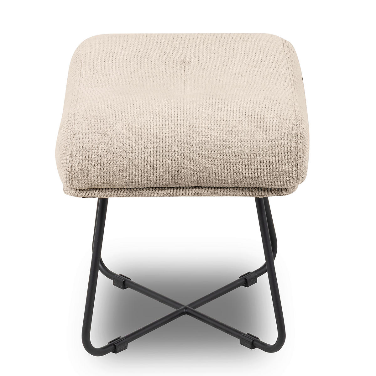 SESSELSET in Chenille Beige  - Beige/Schwarz, Design, Textil/Metall (67/87/74cm) - Livetastic