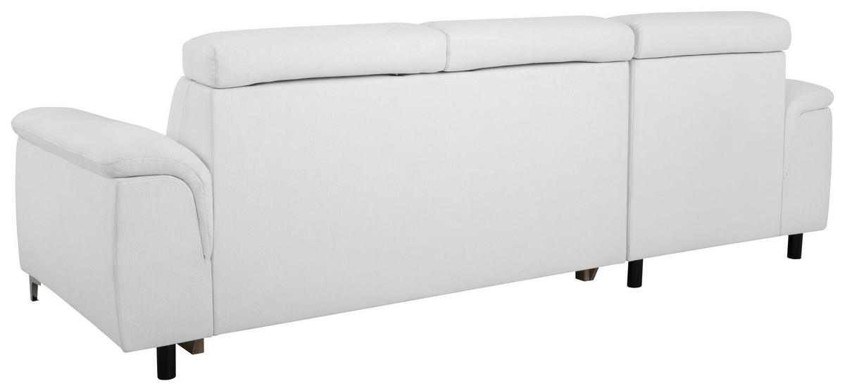 ECKSOFA in Flachgewebe Naturfarben  - Chromfarben/Naturfarben, KONVENTIONELL, Textil/Metall (175/268cm) - Carryhome