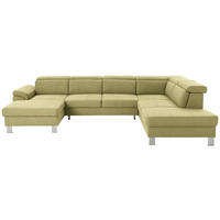 WOHNLANDSCHAFT in Webstoff Grün  - Silberfarben/Grün, Design, Textil/Metall (168/320/226cm) - Xora