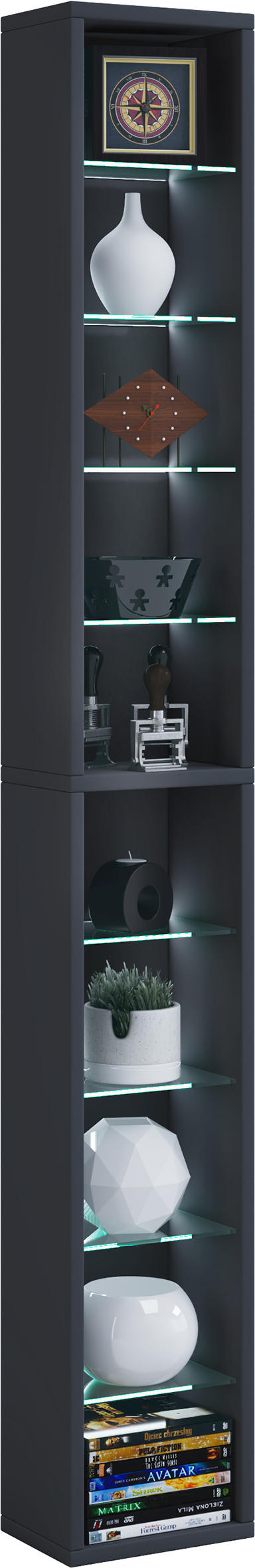 HYLLA i 21/152/20 cm svart  - svart, Basics, trämaterial/glas (21/152/20cm) - MID.YOU