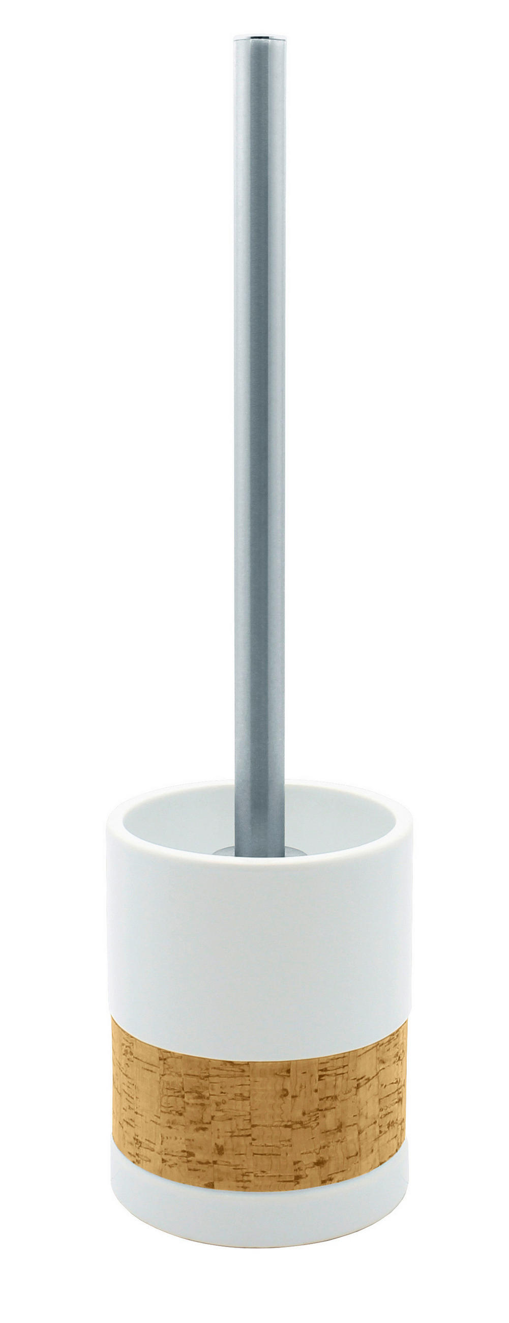 WC-BÜRSTENGARNITUR in Metall  Kunststoff   - Chromfarben/Braun, Basics, Holz/Keramik (9,5/39/9,5cm) - Sadena