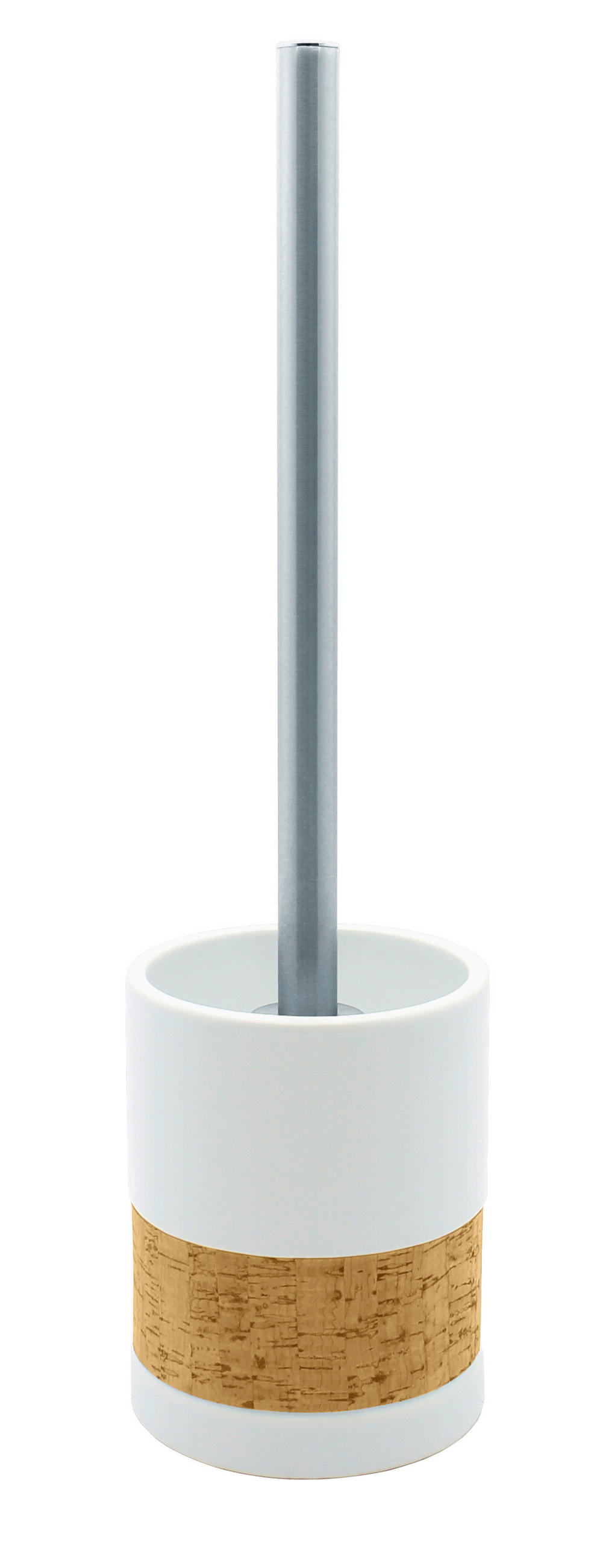 WC-BÜRSTENGARNITUR in Metall  Kunststoff   - Chromfarben/Braun, Basics, Holz/Keramik (9,5/39/9,5cm) - Sadena