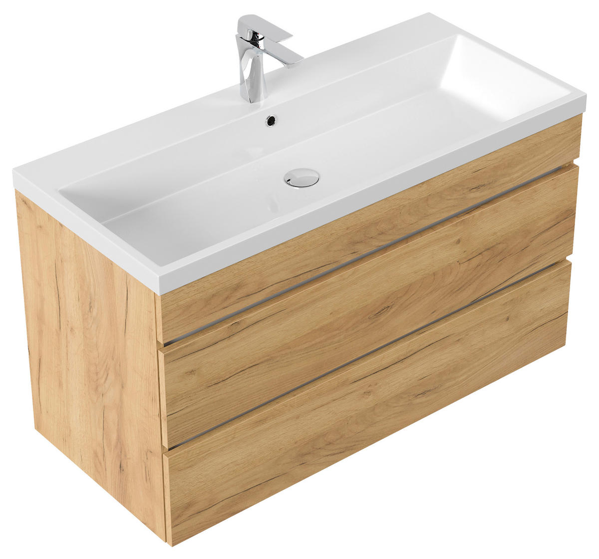 WASCHTISCHKOMBI 100 cm  - Eichefarben/Weiß, Basics, Holzwerkstoff (100cm) - MID.YOU