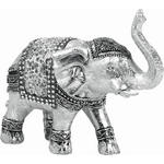 DEKOELEFANT - Silberfarben/Weiß, LIFESTYLE, Kunststoff (15/6,5/12,5cm) - Ambia Home