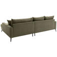 ECKSOFA  in Cord Grün  280/173 cm  - Schwarz/Grün, KONVENTIONELL, Textil/Metall (280/173cm) - Hom`in