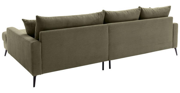ECKSOFA  in Cord Grün  280/173 cm  - Schwarz/Grün, KONVENTIONELL, Textil/Metall (280/173cm) - Hom`in