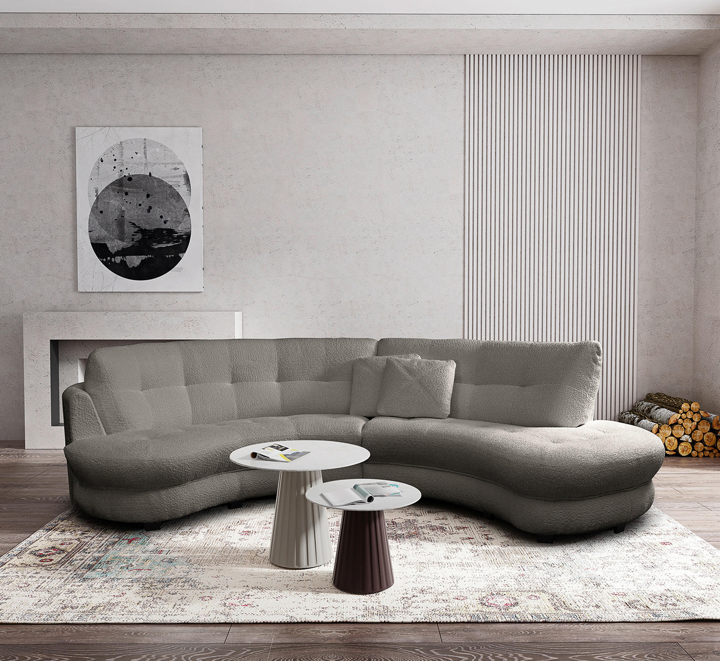 Livetastic Ecksofa Dunkelgrau 300x113 cm