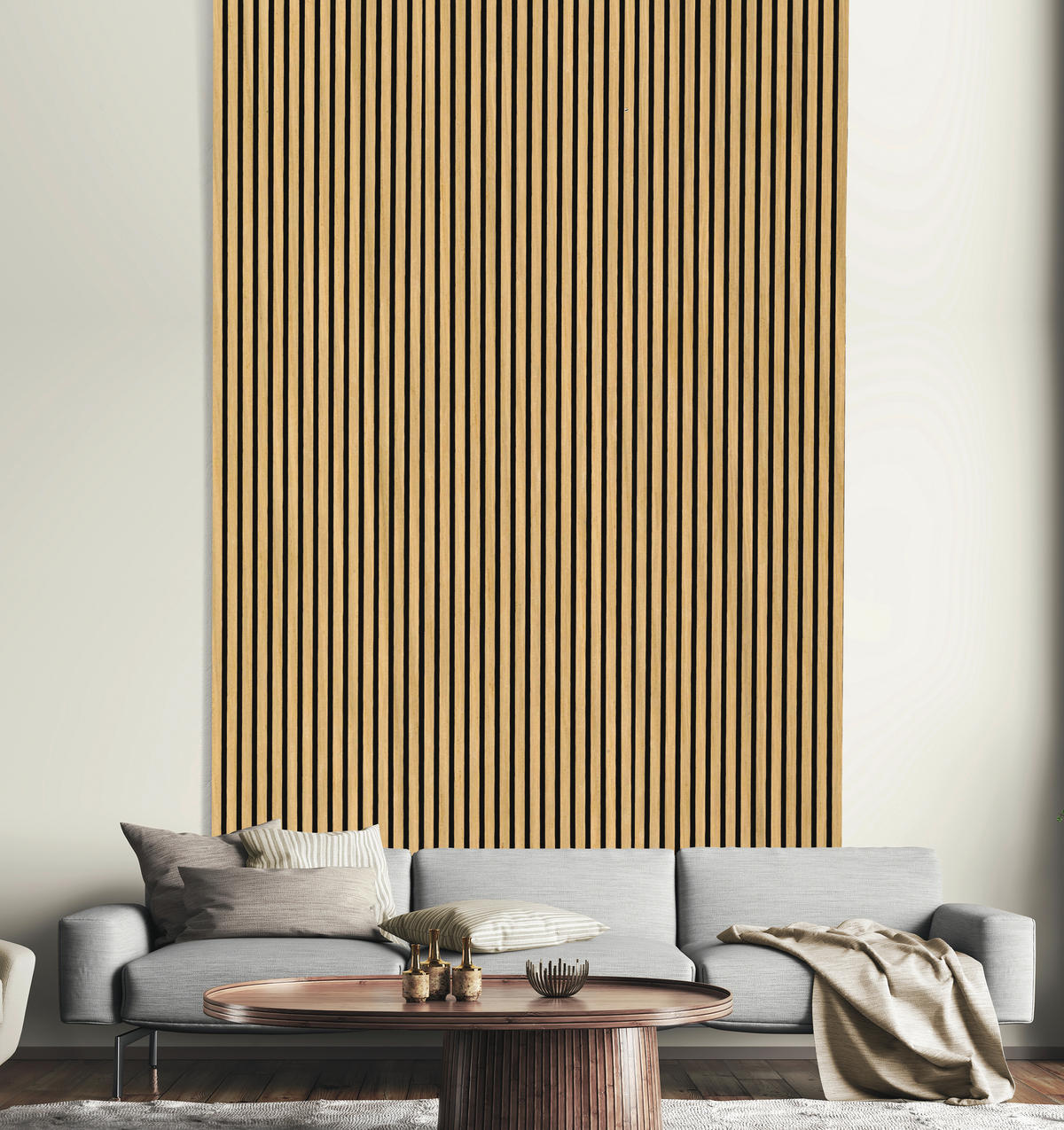AKUSTIKPANEEL Eiche furniert 57.25/1.9/267 cm  - Eichefarben, KONVENTIONELL, Holzwerkstoff/Textil (57.25/1.9/267cm)