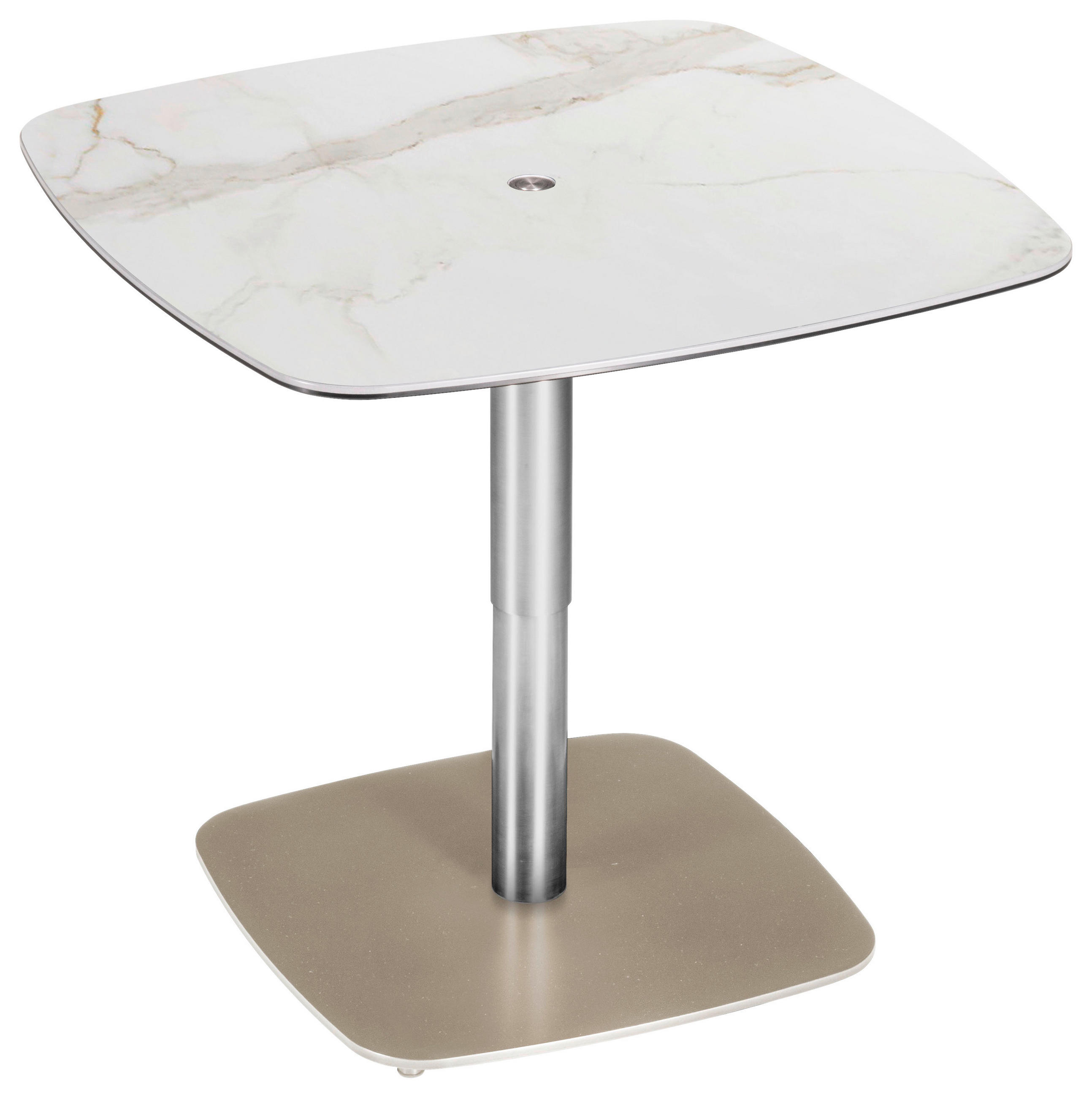 COUCHTISCH in Metall, Keramik 80/80/45-75 cm  - Goldfarben/Weiß, Design, Keramik/Metall (80/80/45-75cm) - Naos