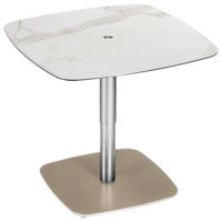 COUCHTISCH in Metall, Keramik 80/80/45-75 cm  - Goldfarben/Weiß, Design, Keramik/Metall (80/80/45-75cm) - Naos