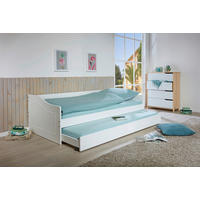 AUSZIEHBETT 90/200 cm Weiss  - Weiss, Romantik / Landhaus, Holz (90/200cm) - MID.YOU