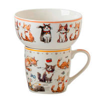 HRNČEK NA KÁVU nový kostný porcelán (new bone china) keramika  - viacfarebná, Lifestyle, keramika - Novel