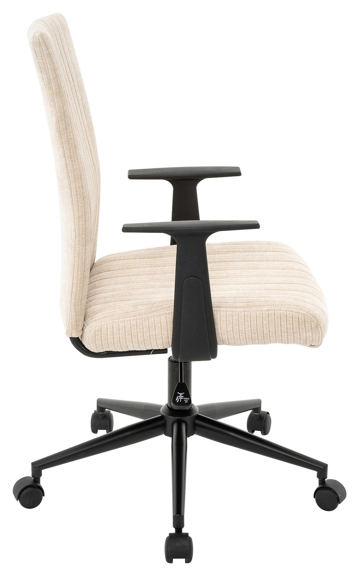 DREHSTUHL Cord Creme, Schwarz  - Creme/Schwarz, KONVENTIONELL, Kunststoff/Textil (59/93-101/62cm) - Carryhome