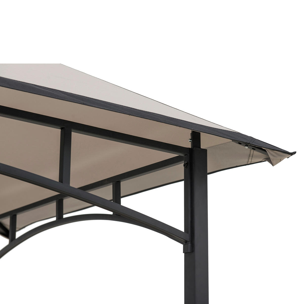 PAVILLON 244/258/152 cm   - Schwarz/Grau, Basics, Textil/Metall (244/258/152cm)