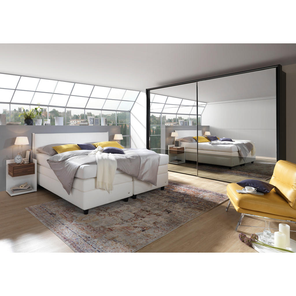 Thumbnail - RUF Betten Boxspringbett, Weiß, Textil, Uni, H3, 7-Zonen, Höhe ca. 26 cm, 180x200 cm, Made in Germany, Goldenes M, Blaue...
