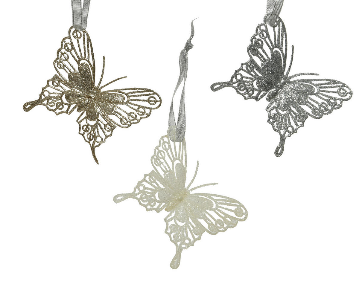 UKRAS ZA NOVOGODIŠNJU JELKU - bela/zlatna, Osnovno, plastika (59,50/21,00/40,00cm) - X-Mas