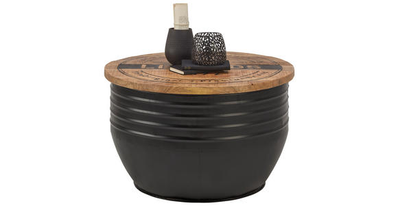 COUCHTISCH in Holz, Metall 75/75/45 cm - Schwarz/Naturfarben, Trend, Holz/Metall (75/75/45cm) - Landscape