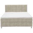 BOXSPRINGBETT 200/200 cm  in Beige  - Chromfarben/Beige, KONVENTIONELL, Kunststoff/Textil (200/200cm) - Voleo