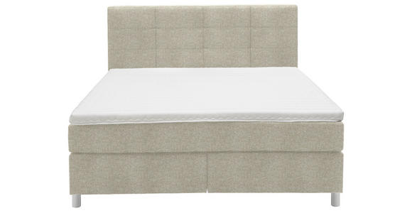 BOXSPRINGBETT 200/200 cm  in Beige  - Chromfarben/Beige, KONVENTIONELL, Kunststoff/Textil (200/200cm) - Voleo