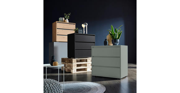 KOMMODE , 80,1/78,8/48 cm, 3 Schublade(n)  - Anthrazit/Graugrün, Design, Holzwerkstoff/Kunststoff (80,1/78,8/48cm) - Carryhome