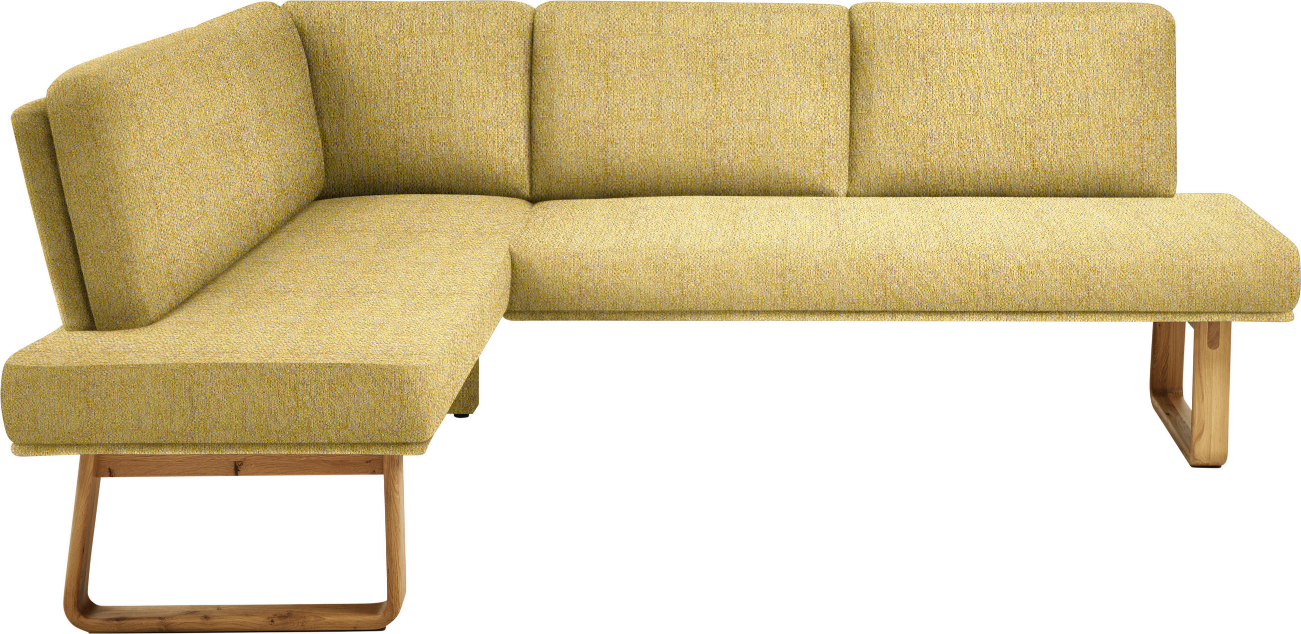 ECKBANK 174/240 cm  in Gelb, Eichefarben  - Eichefarben/Gelb, Design, Holz/Textil (174/240cm) - Dieter Knoll