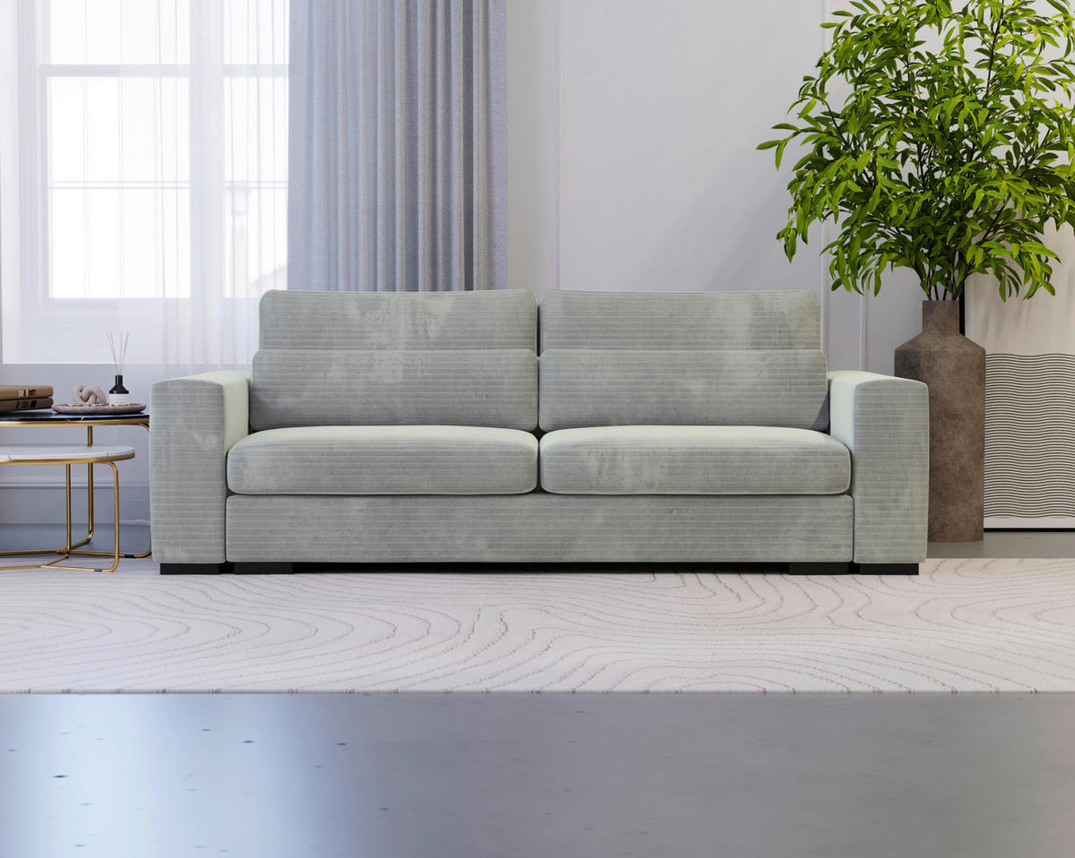 SCHLAFSOFA in Flachgewebe Grau  - Schwarz/Grau, Konventionell, Kunststoff/Textil (236/78/114cm) - Carryhome