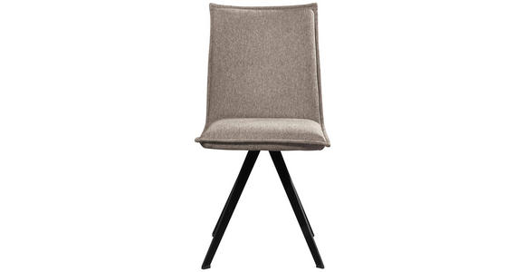 STUHL Webstoff Schwarz, Taupe Buche massiv - Taupe/Schwarz, Basics, Holz/Textil (46/91/61cm) - Carryhome