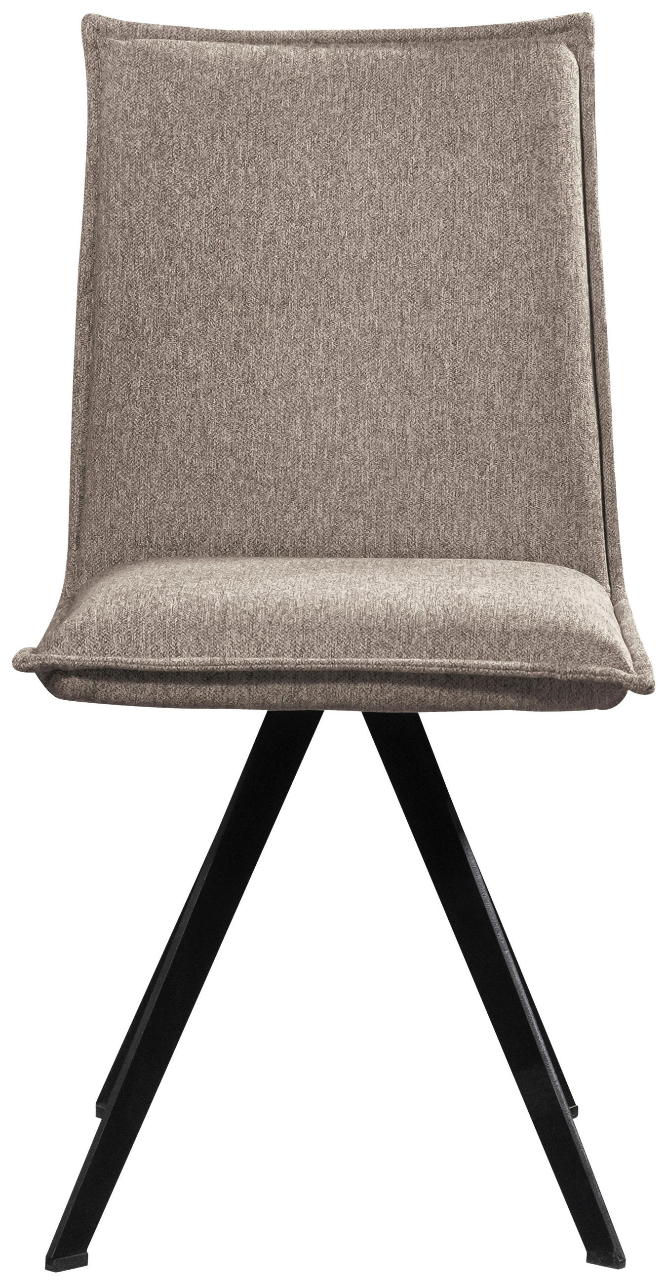 STUHL Webstoff Schwarz, Taupe Buche massiv  - Taupe/Schwarz, Basics, Holz/Textil (46/91/61cm) - Carryhome