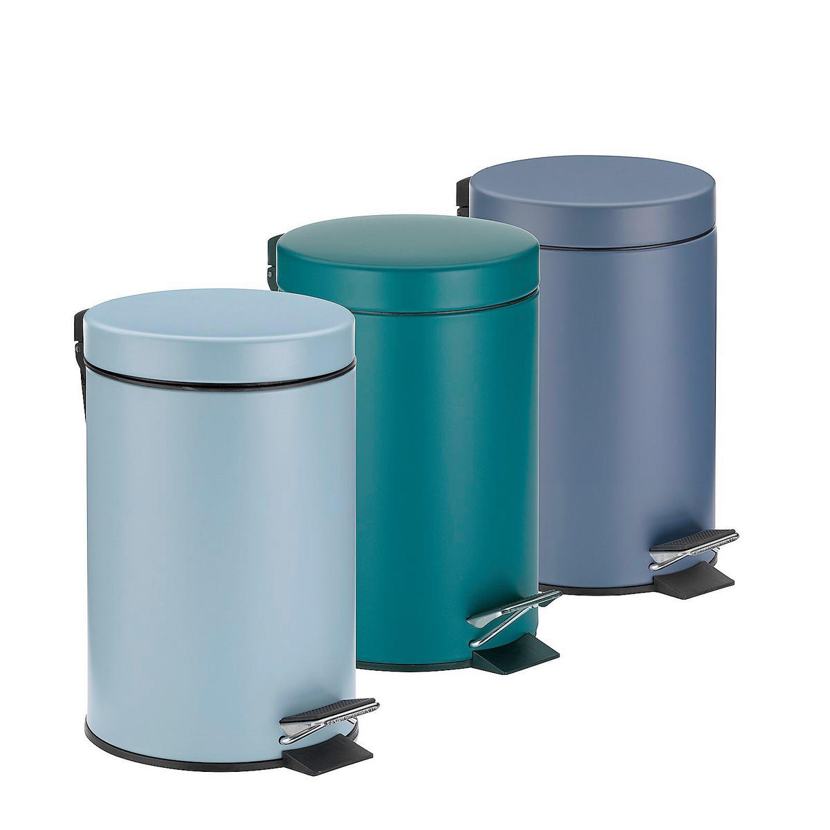 KOSMETIKEIMER MONACO 3 L  - Schwarz/Hellblau, Basics, Kunststoff/Metall (17/26cm) - Kela
