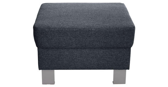 HOCKER Webstoff Anthrazit  - Anthrazit/Silberfarben, Design, Textil/Metall (62/41/62cm) - Xora