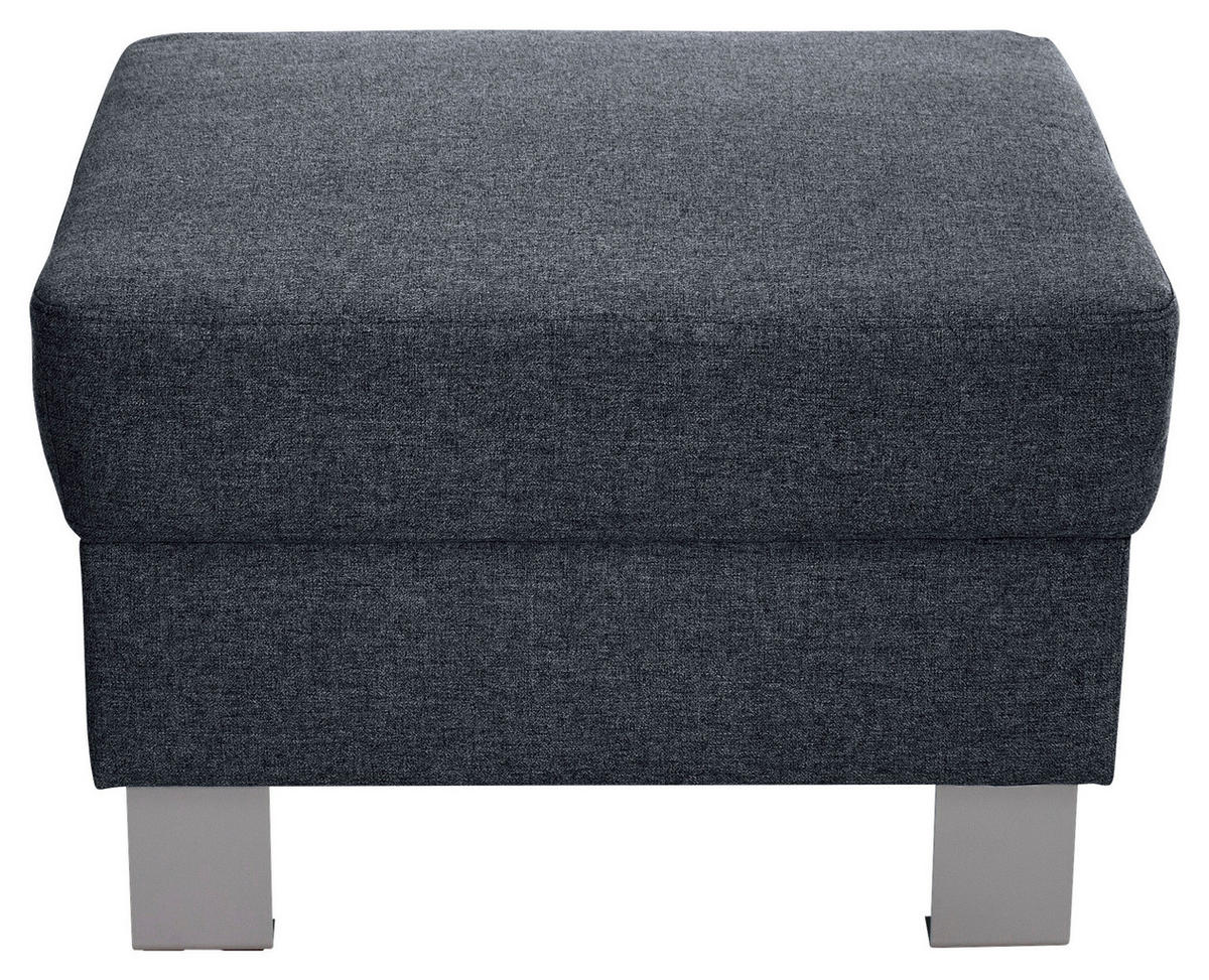HOCKER in Textil Grau  - Silberfarben/Grau, Design, Textil/Metall (62/41/62cm) - Xora