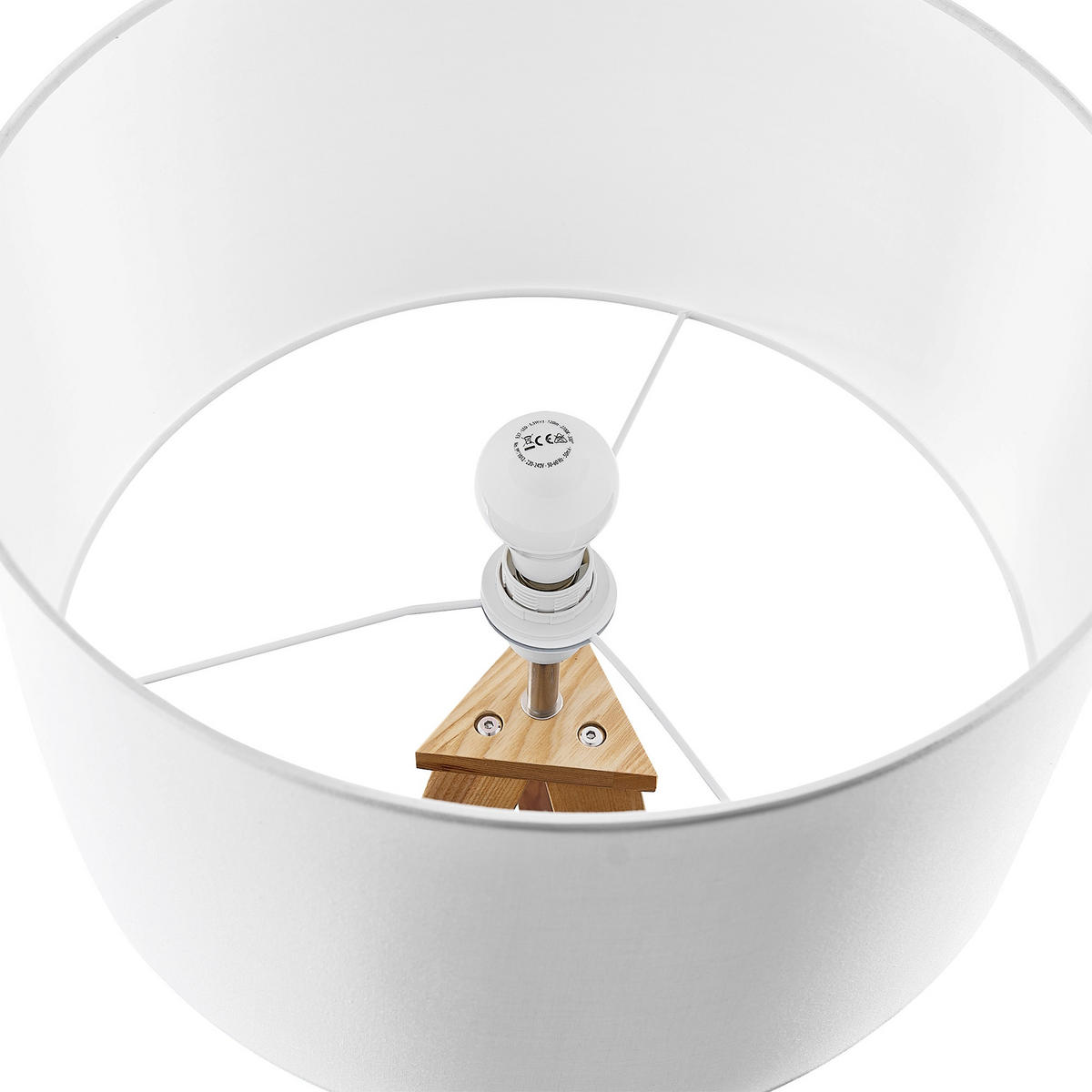 STEHLEUCHTE Colchester 45/148 cm   - Weiß/Naturfarben, KONVENTIONELL, Holz/Textil (45/148cm) - Novel