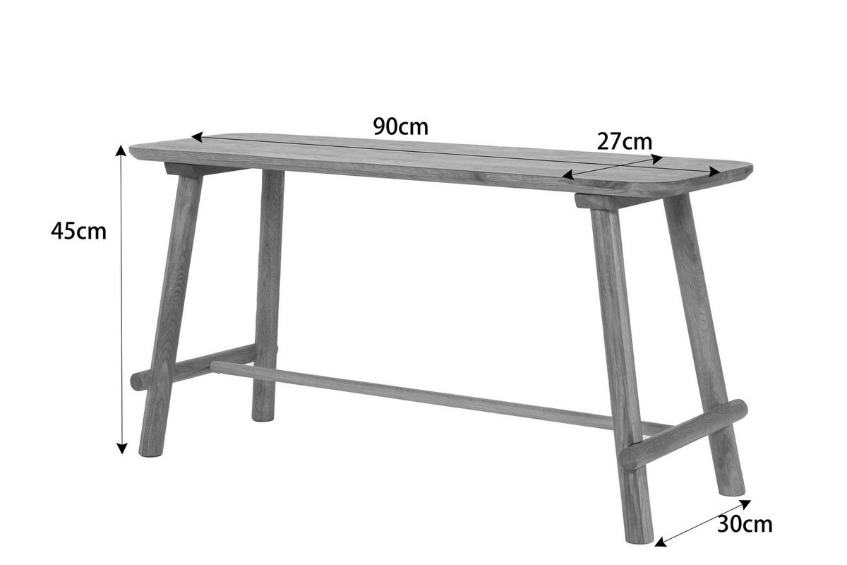 HOCKERBANK 90/45/30 cm Eichefarben  - Eichefarben, Natur, Holz (90/45/30cm) - Linea Natura