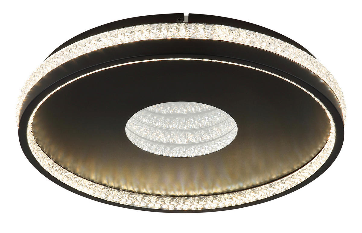 LED-DECKENLEUCHTE SHIRLEY 41/6.5 cm   - Klar/Schwarz, Design, Kunststoff/Metall (41/6.5cm) - Globo