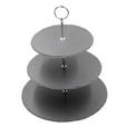 ETAGERE 3-stöckig - Chromfarben/Schwarz, Basics, Stein/Metall (30/34cm) - Ambia Home