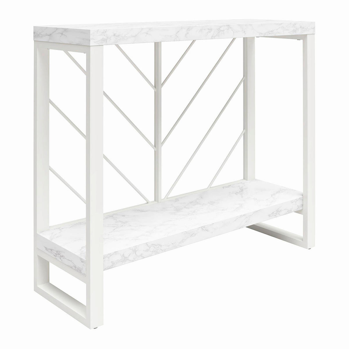 KONSOLENTISCH Weiß  - Weiß, Design, Holzwerkstoff/Metall (90/30/77cm) - MID.YOU