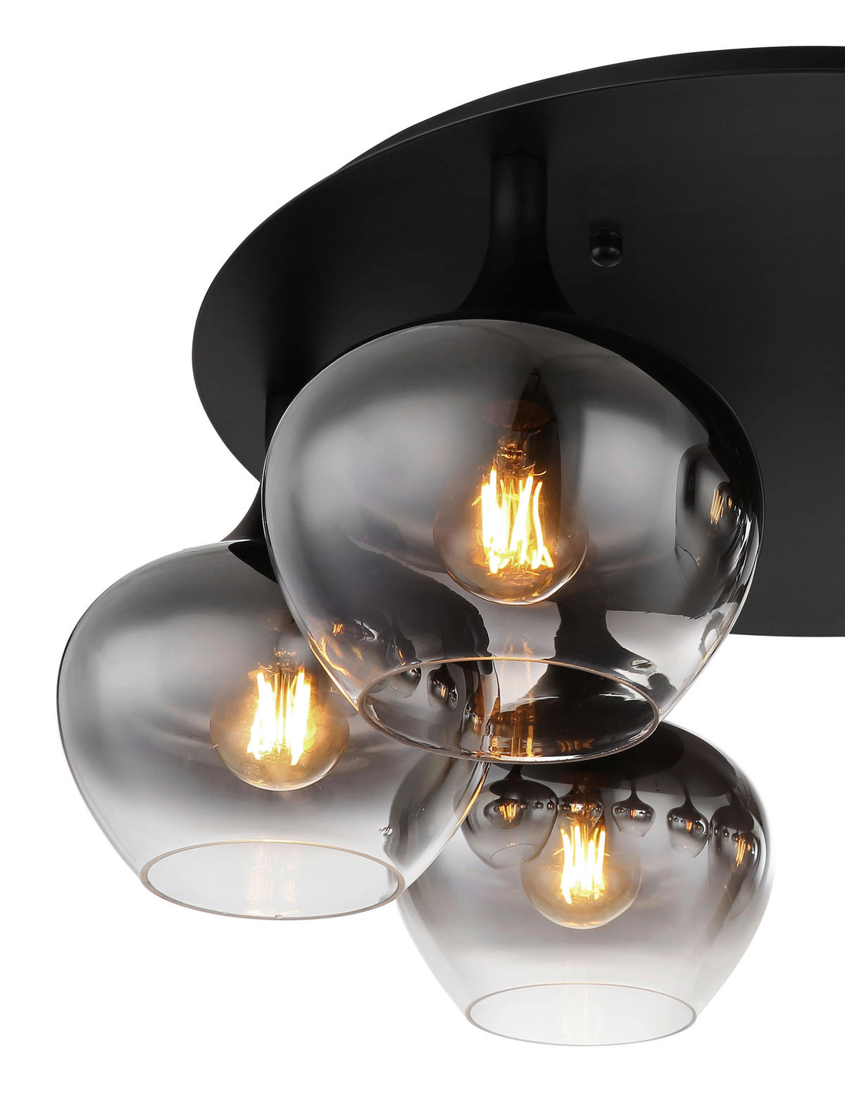 DECKENLEUCHTE 65/25,5 cm   - Schwarz, Design, Glas/Metall (65/25,5cm) - Globo