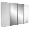 SCHWEBETÜRENSCHRANK 300/217/67 cm 4-türig Weiß  - Chromfarben/Weiß, KONVENTIONELL, Glas/Holzwerkstoff (300/217/67cm) - Dieter Knoll