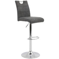BARHOCKER in Textil Anthrazit  - Chromfarben/Anthrazit, KONVENTIONELL, Textil/Metall (38/97-119/50cm) - Carryhome