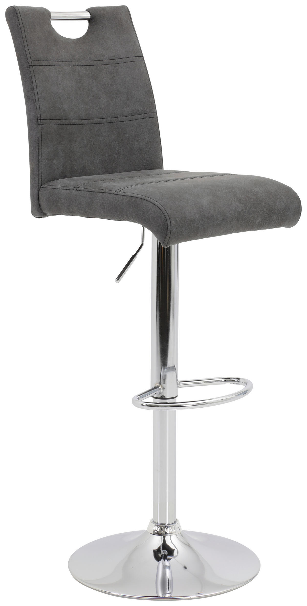 BARHOCKER in Textil Anthrazit  - Chromfarben/Anthrazit, KONVENTIONELL, Textil/Metall (38/97-119/50cm) - Carryhome