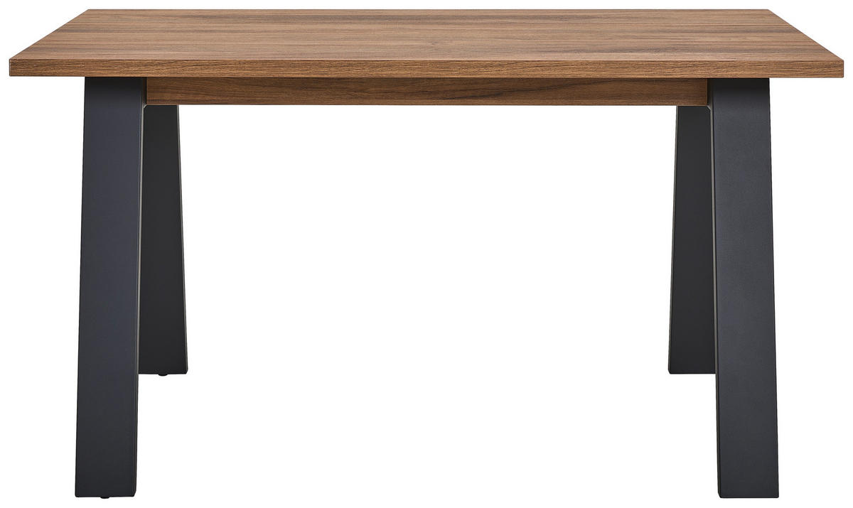 ÍRÓASZTAL  - fekete/diófa, Design, faalapú anyag/fém (171,1/80/74,7cm) - Stylife