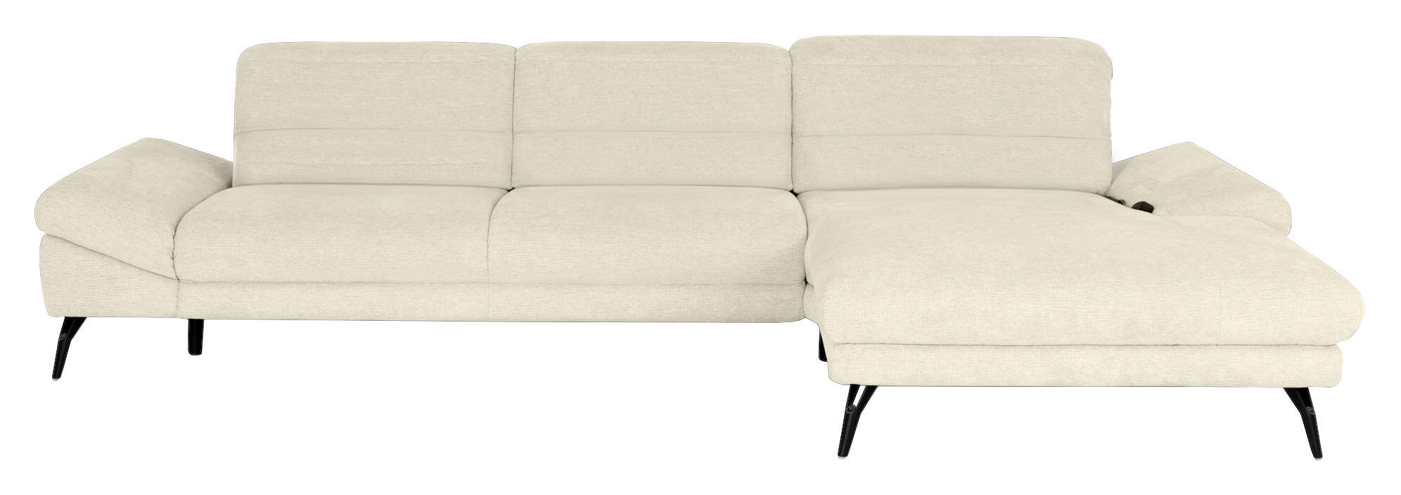 ECKSOFA JOOP Naturfarben Chenille  - Schwarz/Naturfarben, KONVENTIONELL, Textil/Metall (319/188cm) - Joop!