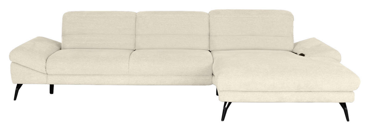 ECKSOFA JOOP Naturfarben Chenille  - Schwarz/Naturfarben, KONVENTIONELL, Textil/Metall (319/188cm) - Joop!