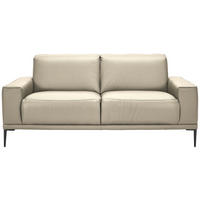 2-SITZER-SOFA Echtleder Creme  - Creme/Schwarz, Design, Leder/Metall (180/82/92cm) - Johann Jakob