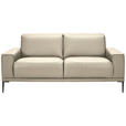 2-SITZER-SOFA  in Echtleder Creme   - Creme/Schwarz, Design, Leder/Metall (180/82/92cm) - Johann Jakob