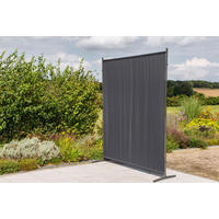 SICHTSCHUTZ - Silberfarben/Grau, KONVENTIONELL, Textil/Metall (155/188/50cm) - Gardenson